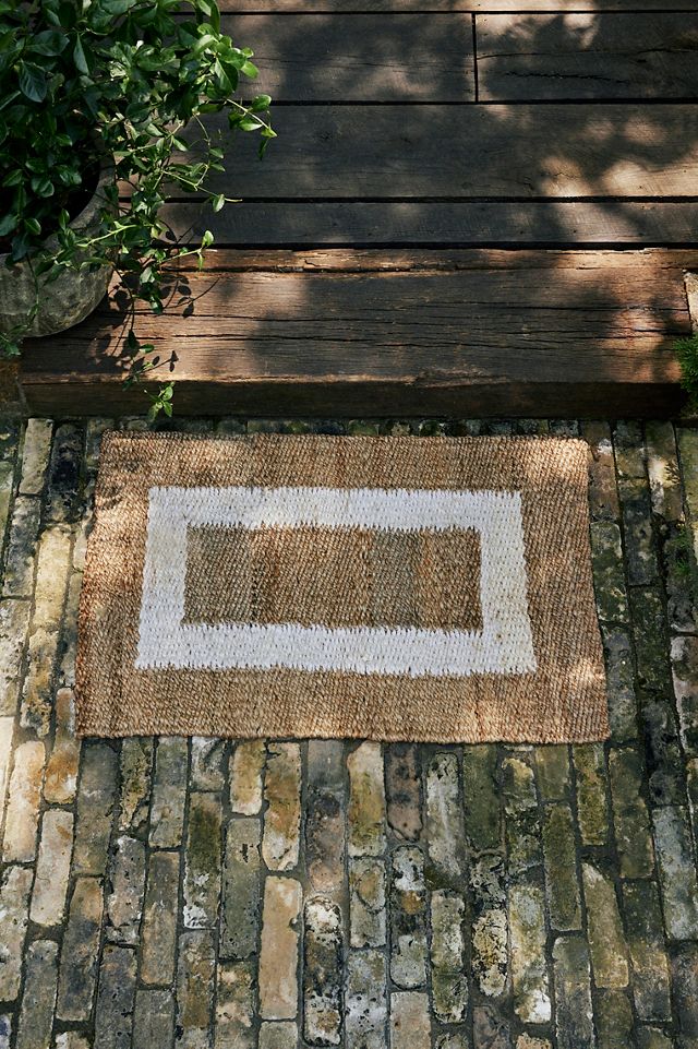 Colorful Border Jute Doormat #1