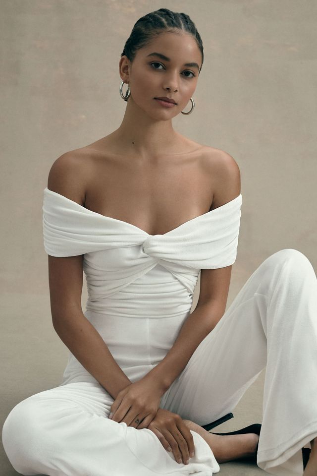 MISHA Aisla Off-The-Shoulder Twist-Front Jumpsuit #1