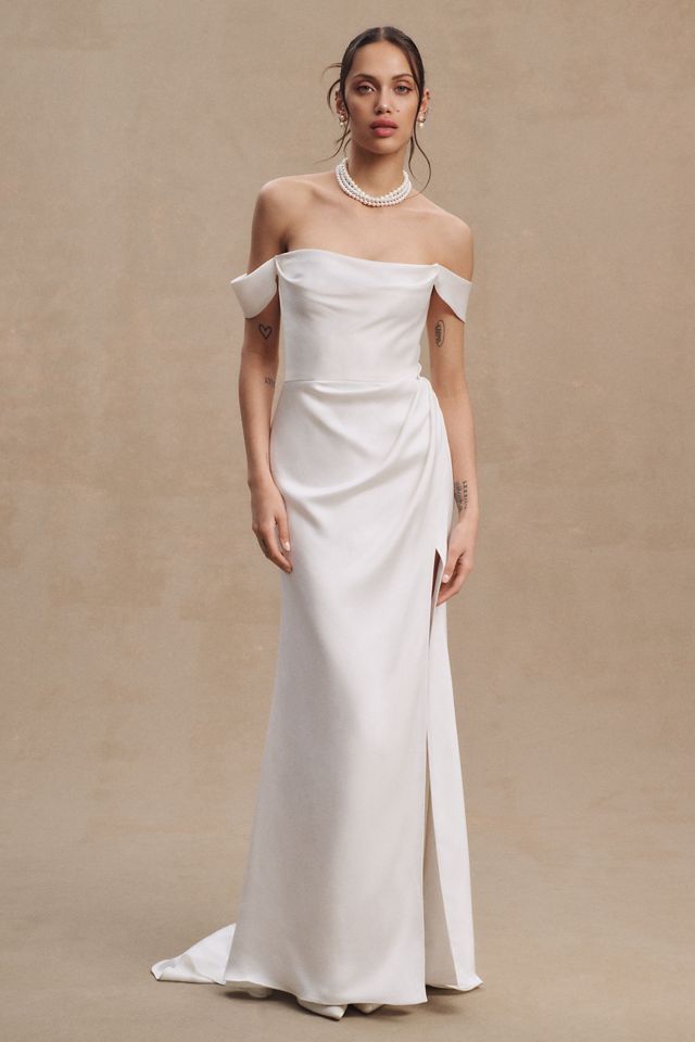 Jenny by Jenny Yoo Viviana Off-The-Shoulder Cowl-Neck Wedding Gown #2
