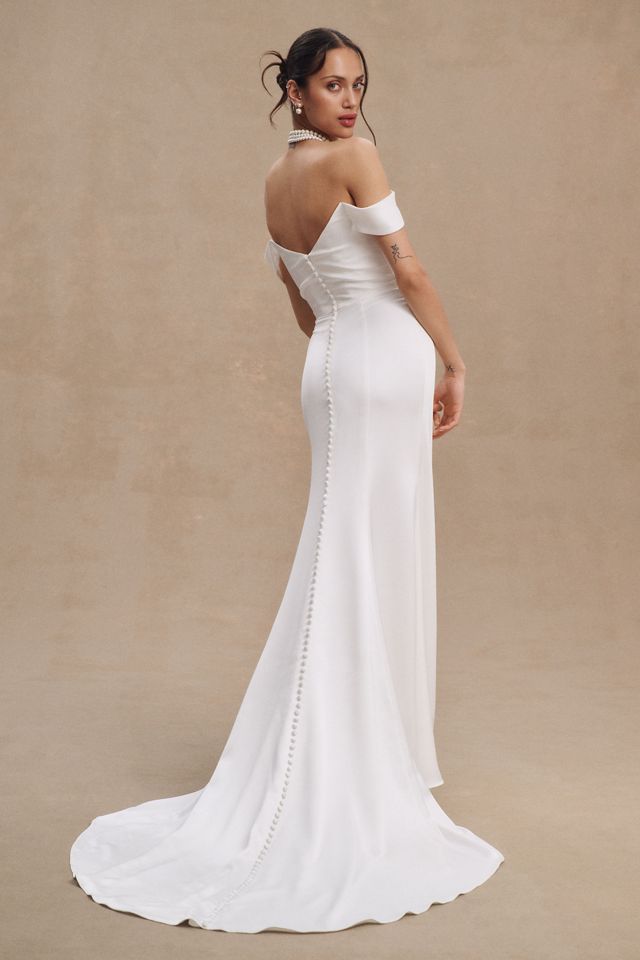 Jenny by Jenny Yoo Viviana Off-The-Shoulder Cowl-Neck Wedding Gown #3