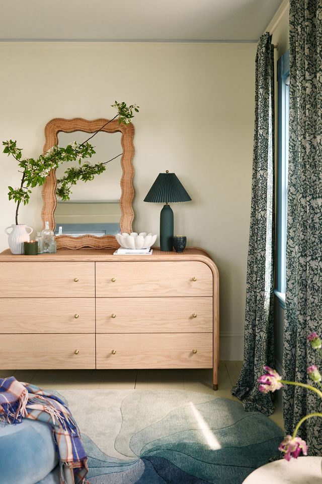 Linden Scalloped Handmade Rattan Wall Mirror #1