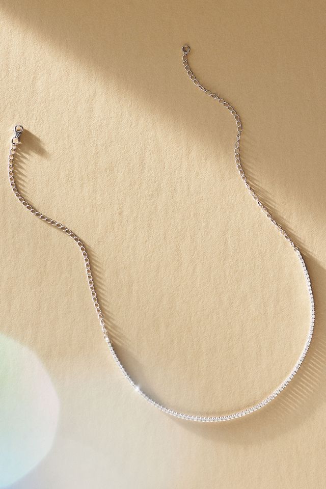 Adina Eden Thin Diamond Tennis Choker Necklace #2