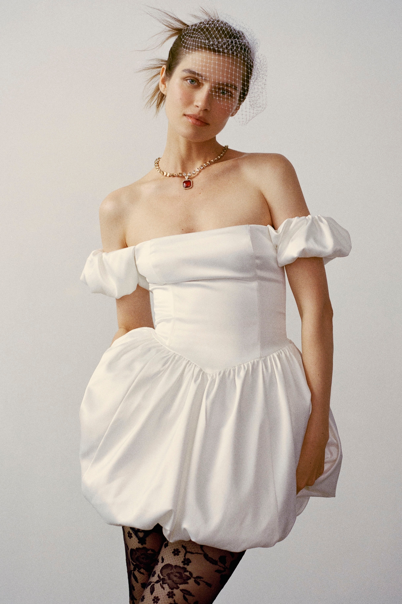 Lace Rosette Tulle Tights