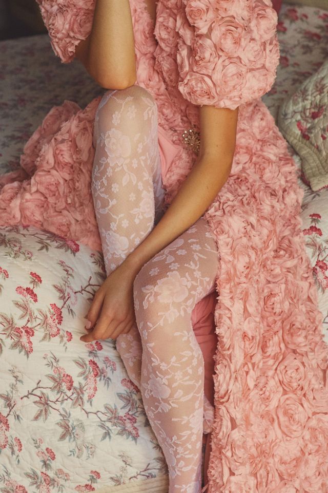 Lace Rosette Tulle Tights #3
