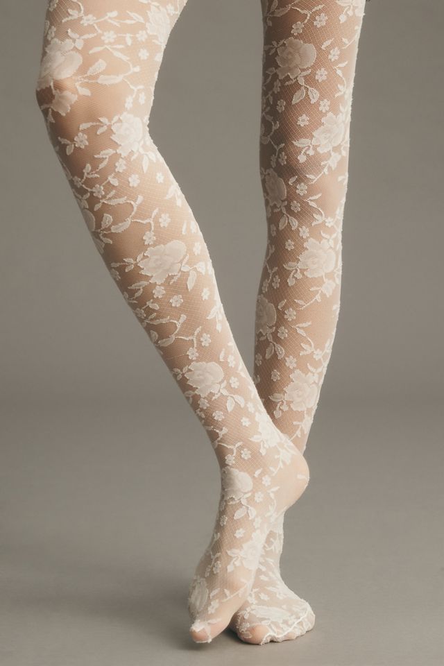  Lace Rosette Tulle Tights #1