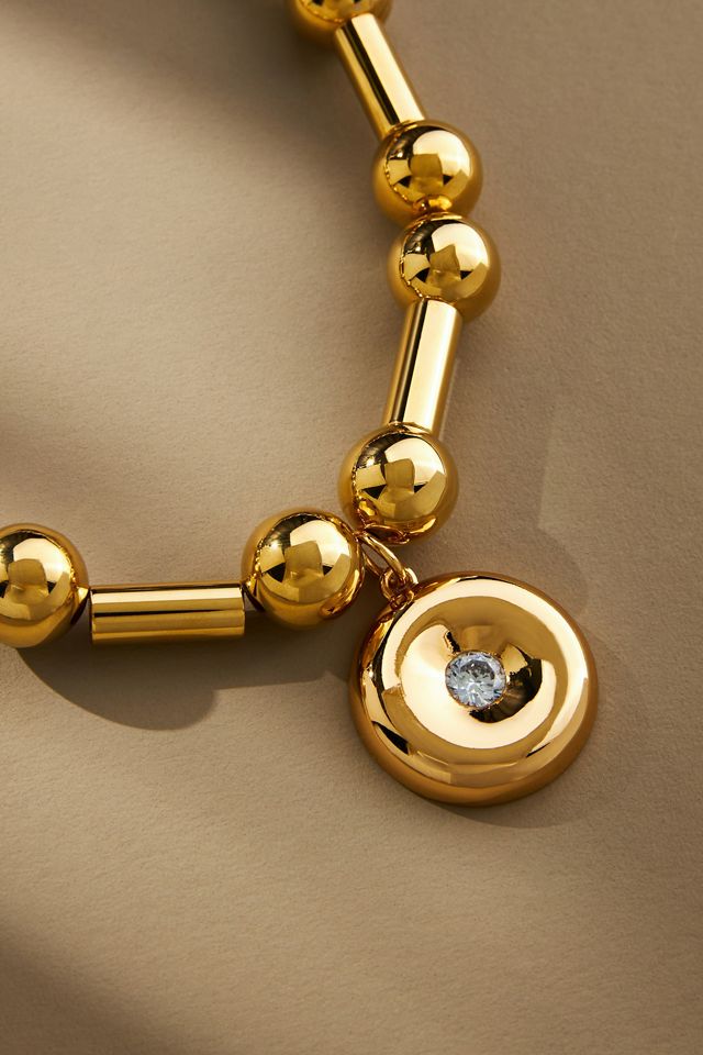 Timeless Pearly Gold Ball Chain Necklace #1