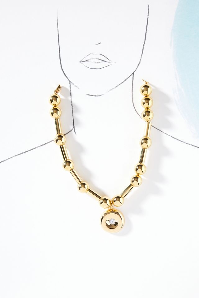 Timeless Pearly Gold Ball Chain Necklace #2