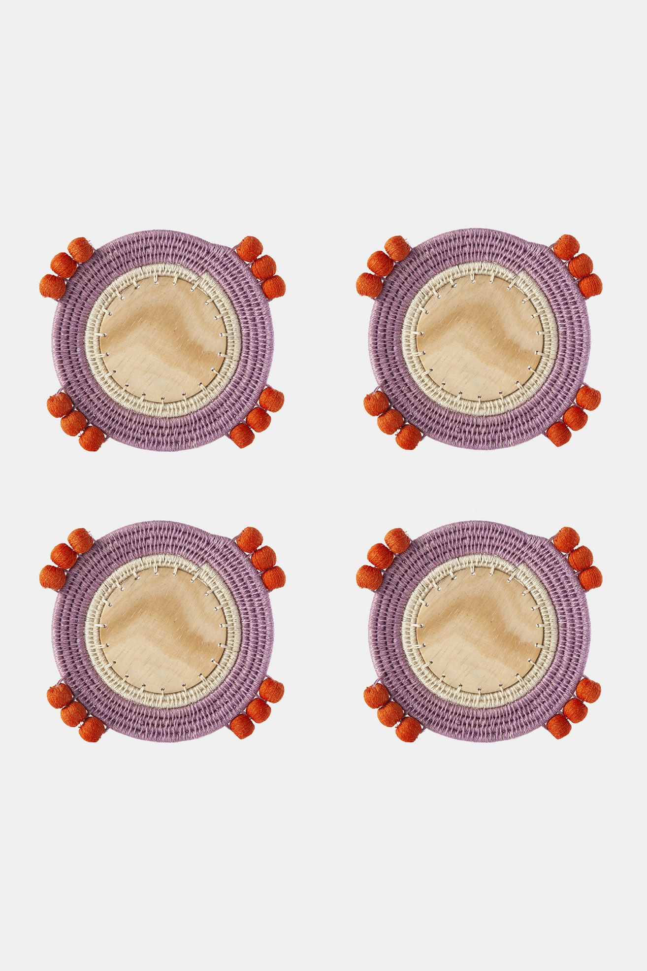 Charlie Sprout Cluster Coasters - Orchid, Set Of 4