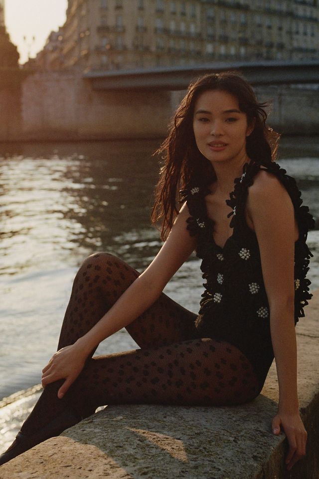 By Anthropologie Daisy Lace Tights #1
