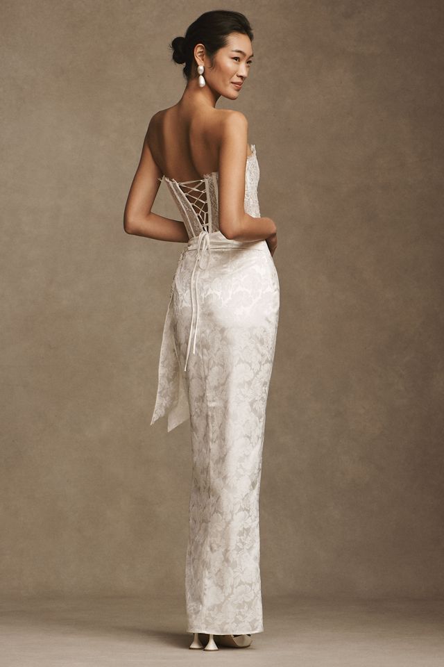 V. Chapman Jeanine Strapless Corset Wrap Gown #1