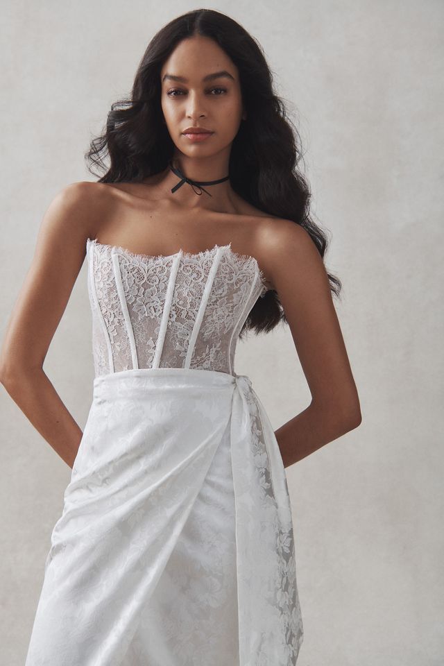 V. Chapman Jeanine Strapless Corset Wrap Gown #5