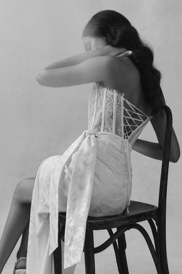 V. Chapman Jeanine Strapless Corset Wrap Gown #6