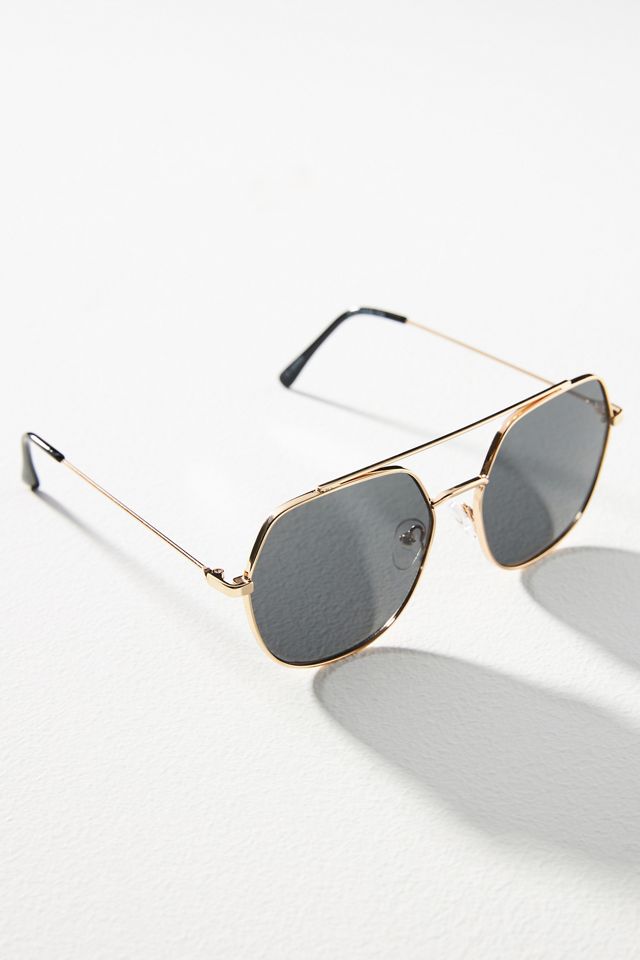 Hexagonal Aviator Sunglasses #1