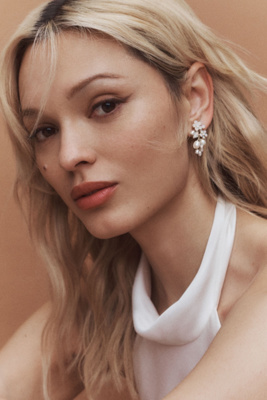 Twigs & Honey Freshwater Pearl and Crystal Cluster Earrings