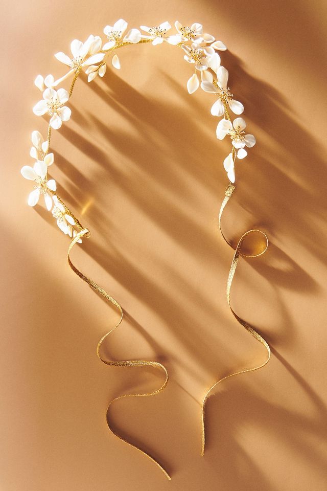 Twigs & Honey Bridal Hair Pins, Flower Pins - Magnolia Blooms Pin Set of 3 - Style #2320 Ivory/Gold