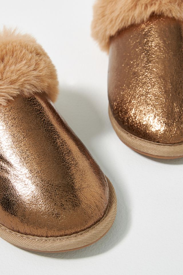 By Anthropologie Metallic Scuff Slippers #3