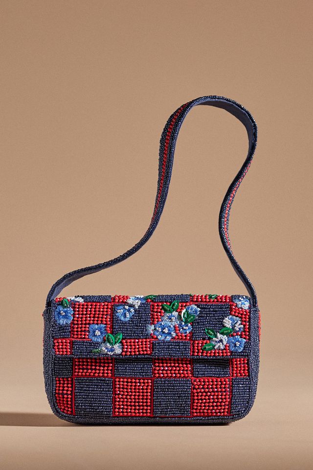 The Fiona Beaded Bag: Varsity Check Edition | Anthropologie