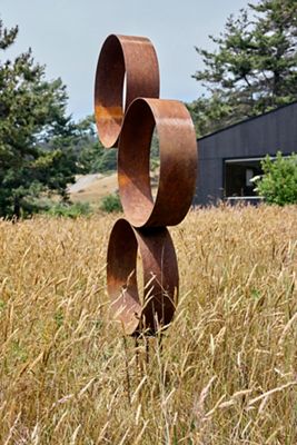 Weathering Steel Rings Garden Structure