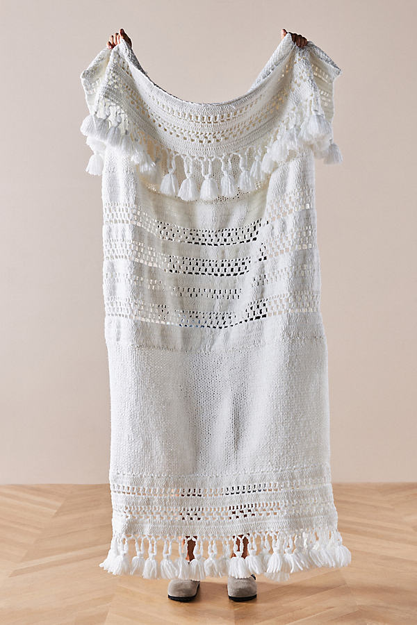 Crochet Tassel Throw Blanket