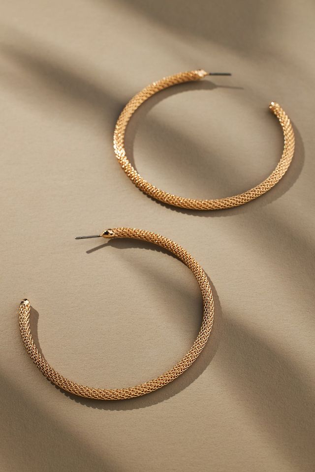 Anthropologie: Oversized Chainmaille Hoop Earrings