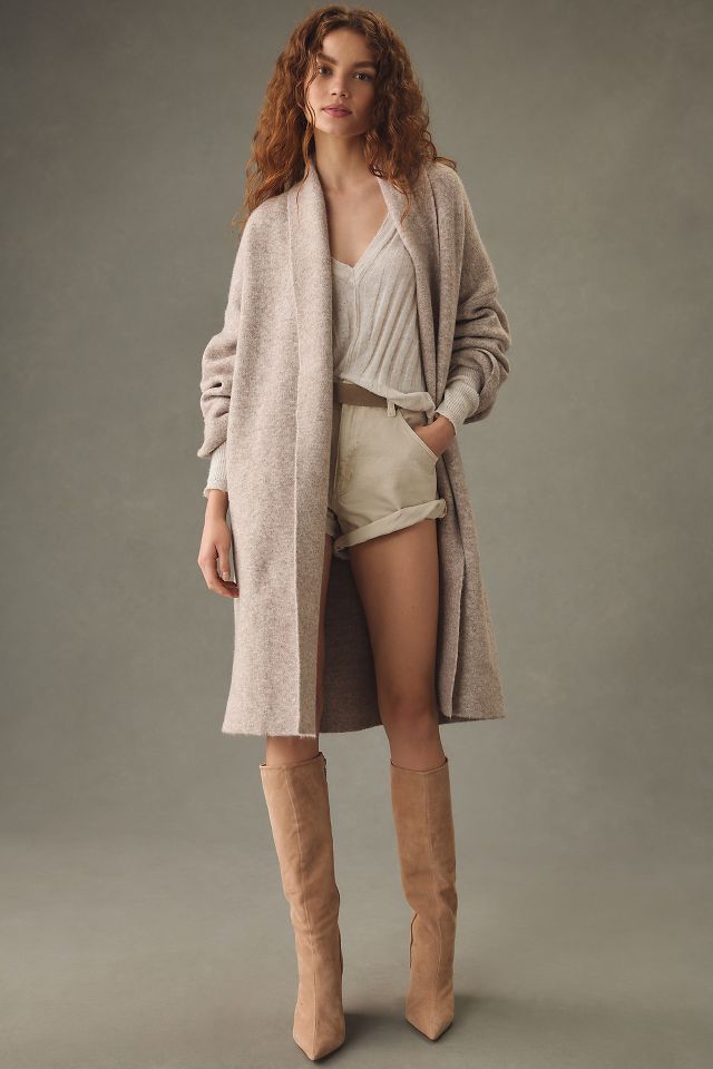 Longline hot sale tan cardigan