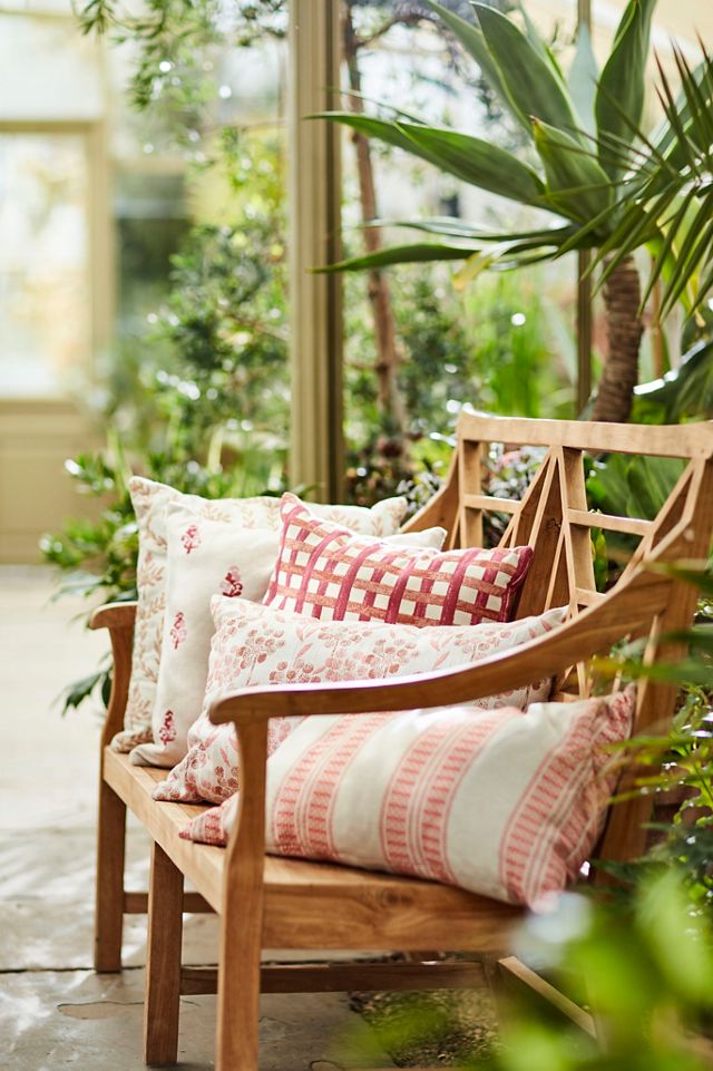Garden Teak Fretwork Two-Seat Bench, Golden Finish #6