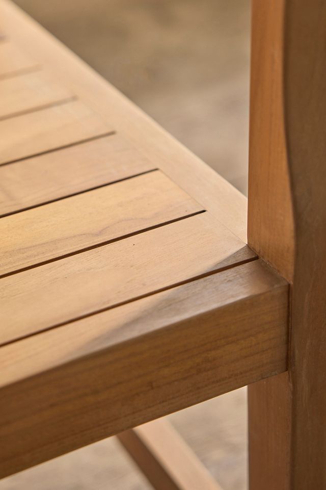 Garden Teak Fretwork Two-Seat Bench, Golden Finish #5