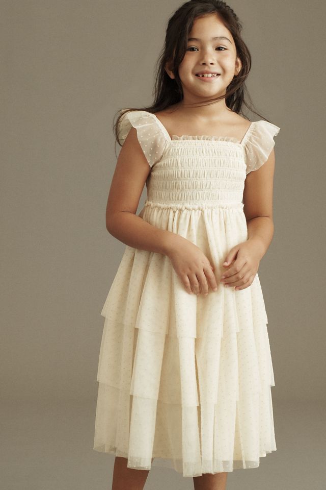 Rylee + Cru Valentina Tiered Tulle Flower Girl Dress | Anthropologie