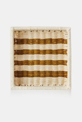 Shop Charlie Sprout Striped Cabana Square Tray In Brown