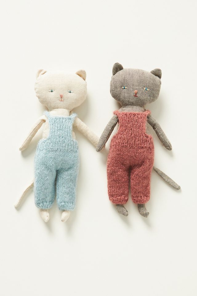 Kitten in Overalls Stuffed Animal #1