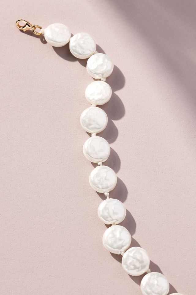 Flat Pearl Strand Necklace #1