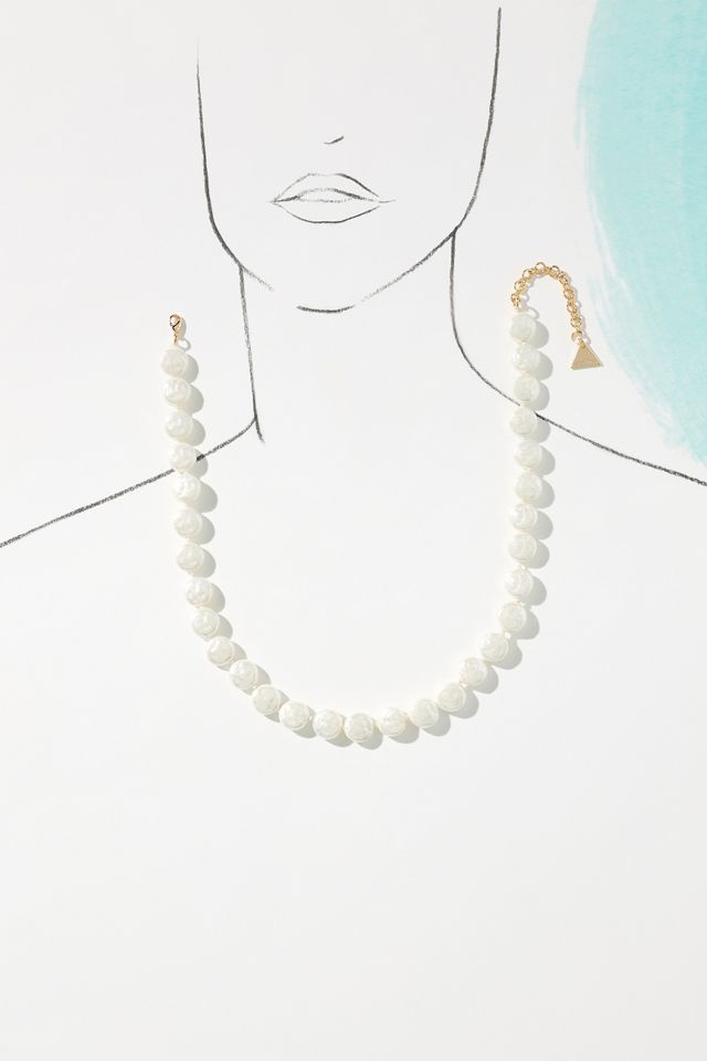 Flat Pearl Strand Necklace #2