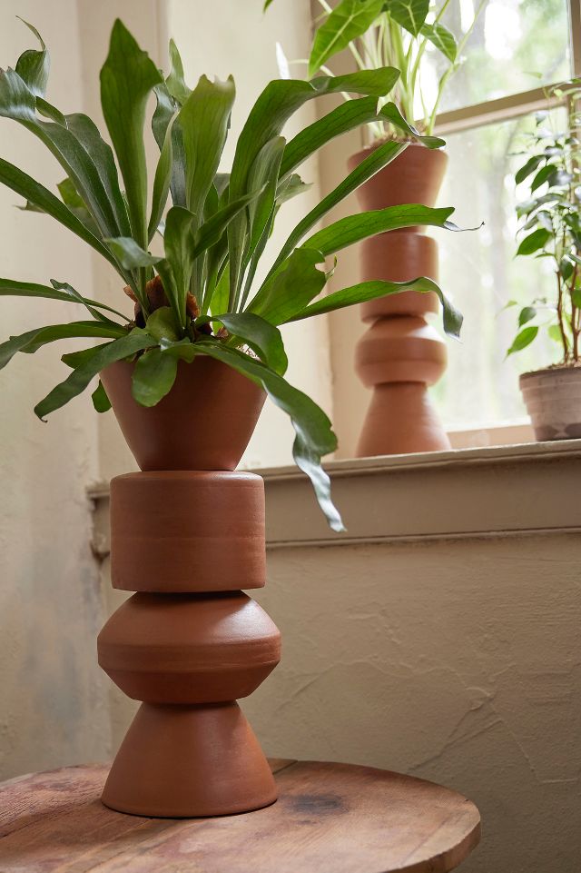 Tall Geo Terracotta Planter #6