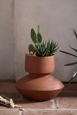 Tall Geo Terracotta Planter - Terrain