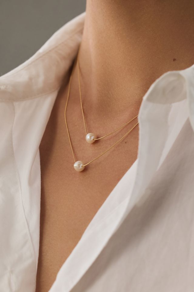 Double Layer Pearl Chain Necklace #3