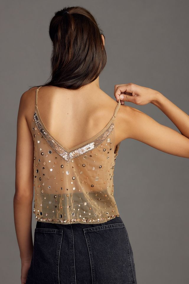 By Anthropologie Embellished Shine Cami #1