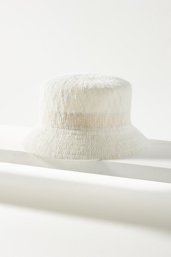 By Anthropologie Nubby Bucket Hat In White