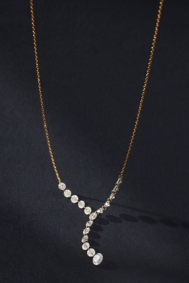 YShape Floating Diamond Necklace Anthropologie
