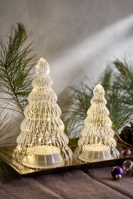 Pre-Lit LED Glass Tree, Clear | Anthropologie