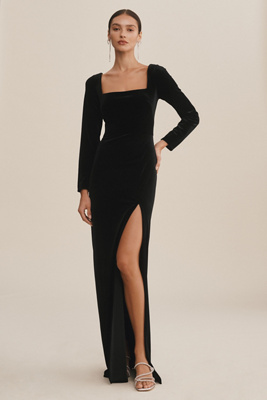 Long Sleeve Velvet Dress