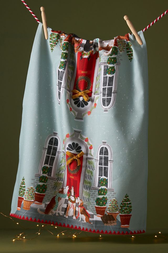 Dog Carolers Dish Towel  Anthropologie Japan - Women's Clothing