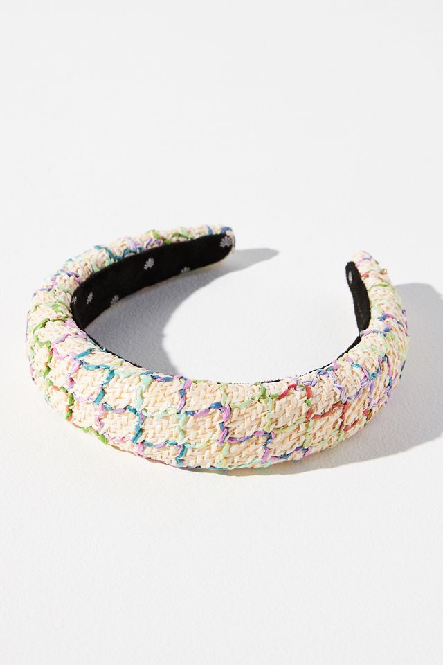 Lele Sadoughi Alice Rainbow Raffia Headband | Anthropologie display picture 3
