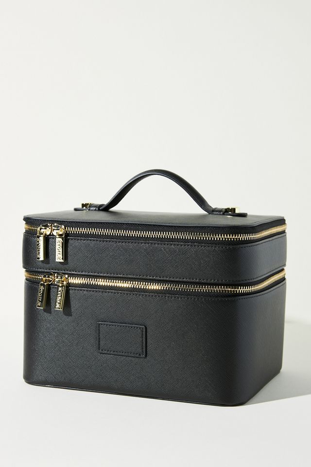 Duo Vanity Case: Black  Vanity case, Makeup bag, Leather