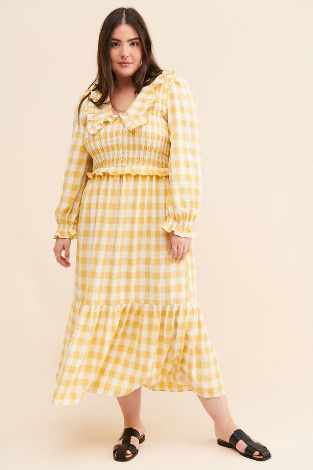 Anthropologie gingham dress sale