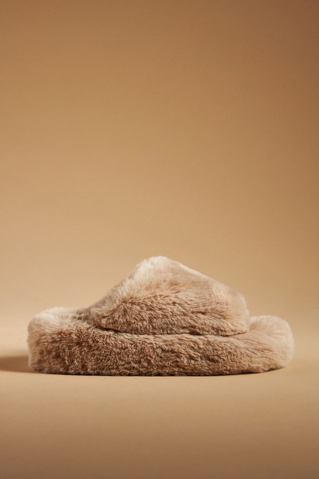 Maeve Fuzzy Platform Slippers #1