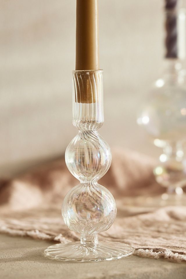 Iridescent Geo Glass Candlestick #1