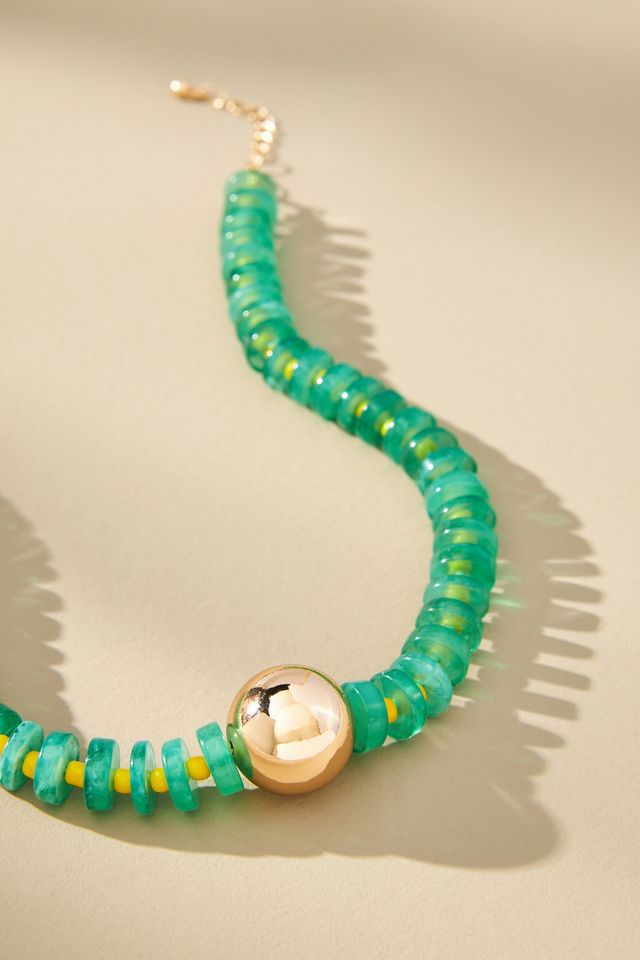 Chunky Beaded Pendant Necklace #2