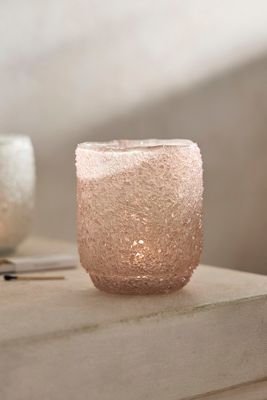 Terrain Icy Glass Votive In Pink