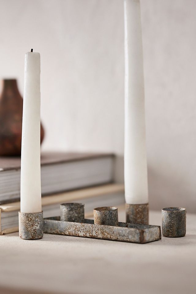 Magnetic Iron Taper Candle Cups with Tray, Set of 5 #1