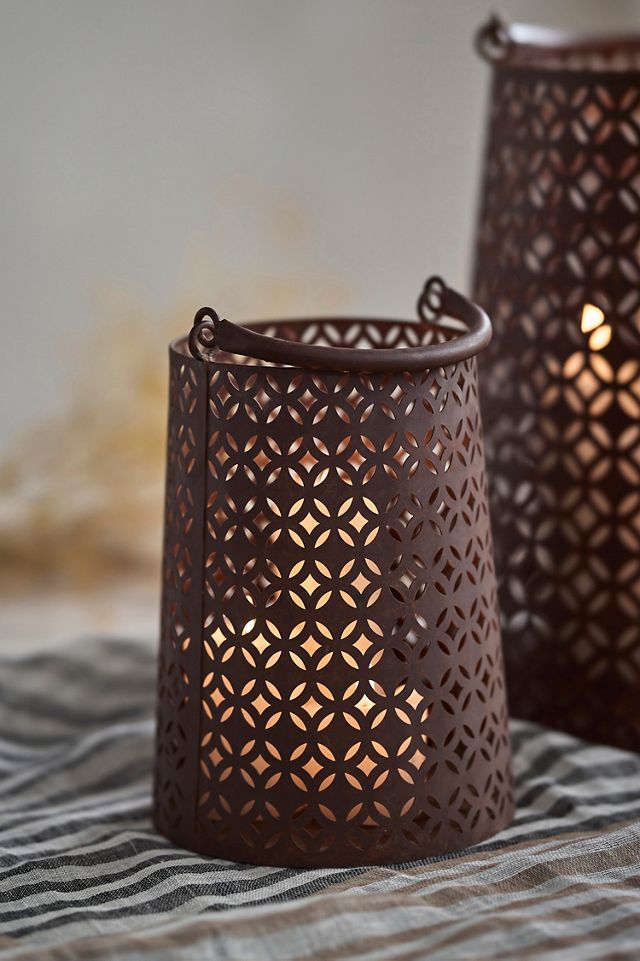 Perforated Iron Lantern with Handle #2